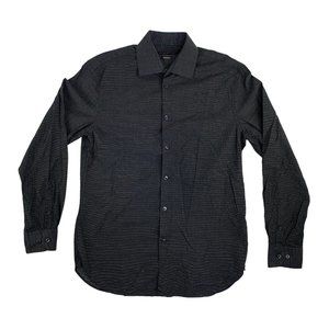 John Varvatos USA Long Sleeve Button Shirt Mens Size 15 1/2 R Dark Gray